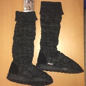 Muk Luks Shelly Marl Knit Sweater Boots